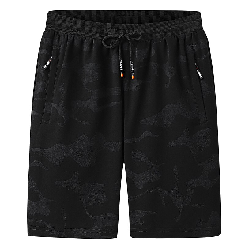 Plus size 7xl 8xl herr s 95%  bomull sommar coola shorts herr kamouflage casual män jogging träning korta byxor kläder: Svart / L