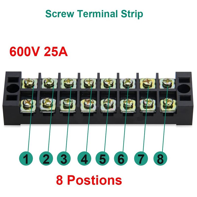 4 Pc 8P Terminal Block, 4 Pc 8P Shorting Bar, TB1505 Flame Retardant Copper Terminal Short-Circuit Terminal