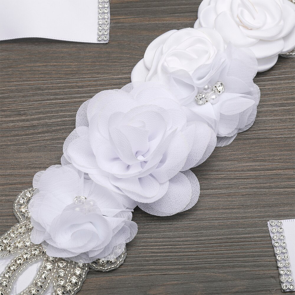 MOLANS, perlas, vestido, cinturones, flores de Gasa sólido, faja nupcial, cinta hecha a mano con diamantes de imitación, banda para la cintura, accesorios de boda para novia