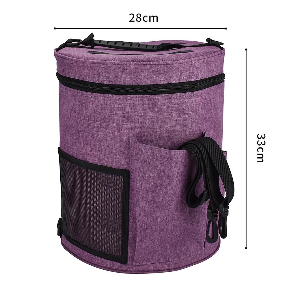 Knitting Bag Portable Yarn Storage Bag Tote for Wool Crochet Hooks Knitting Needles Sewing Supplies Set DIY Household Organizer: Purple