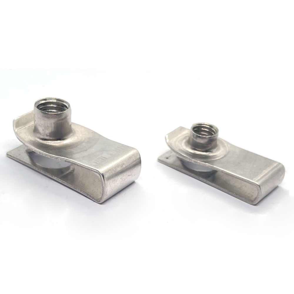 10 Uds. Clips tipo U de acero inoxidable de longitud extendida con rosca M8 M6 8mm 6mm tuerca de lengüeta tuercas de resorte de hoja Q312 para coche motocicleta