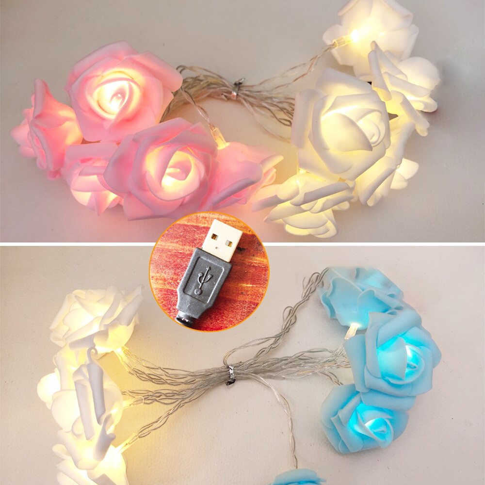 SXZM LED Flower Garland String Lights USB Operated Artistic Fairy Festoon Decoration For Year Home Dorm Room Christmas Decor