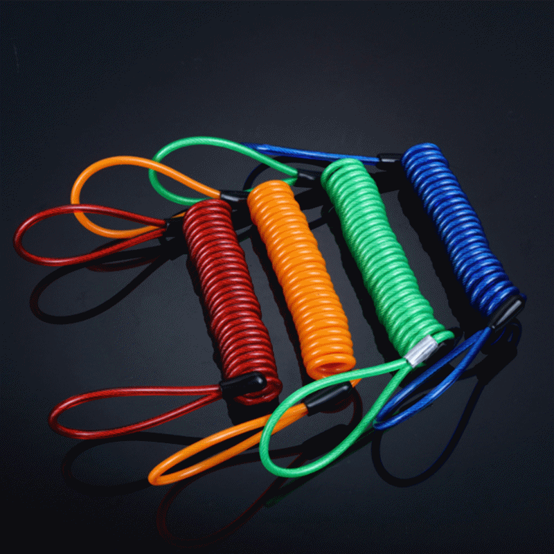 Stretch length 120cm icycle Lock Reminder Elastic Rope Anti Theft Bike Motorcycle Scooter Spring Cable Wire 4 color