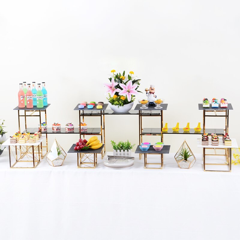 Dessert Fruit Cake Stand Metal Afternoon Tea Wedding Luxury Modern Candy Cake Display Stand Serving Plateau Tableware DG50TD