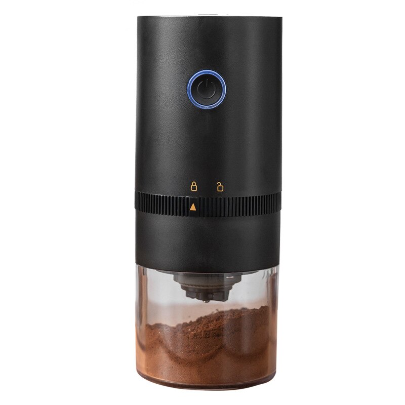 USB Rechargeable Coffee Grinder Electric Stainless Steel Adjustable Hand Grinder Coffee Machine Coffee Bean Grinders Kitchen Too: Black