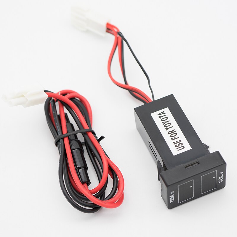 Car Voltmeter Thermometer LED Digital Real-time Dual Display Simple Non-destructive Installation for TOYOTA Car Dedicated