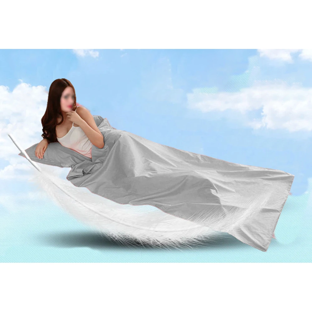 Sovsäcksfoder campinglakan avtagbart och tvättbart med kuddficka helkroppsomslag sovsäck för tåg backpacking