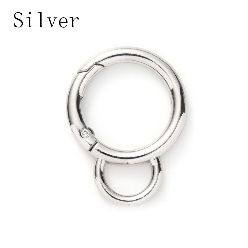 10pcs Gourd Shape 28MM Metal Spring Hook Buckle Jewelry Pendant DIY Crafts Outdoor Buckle Luggage Accessories: Silver