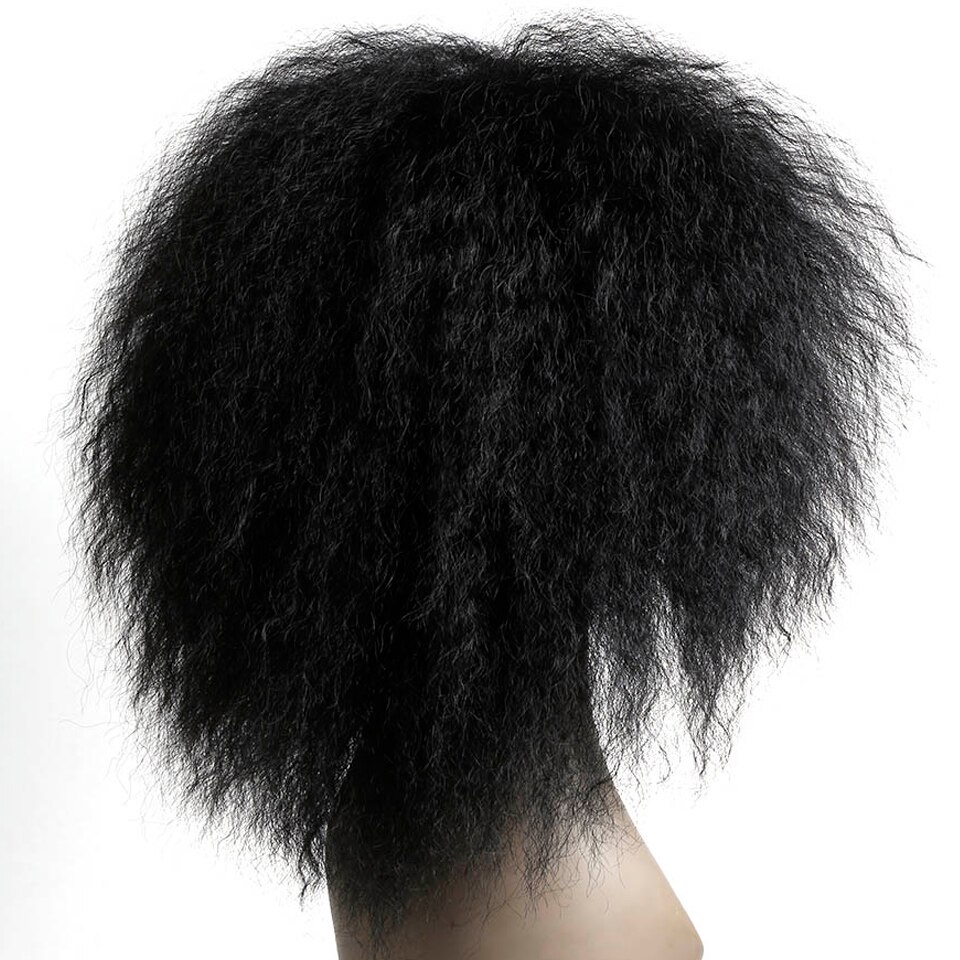 Afro kinky krøllet paryk luftigt hår til sorte kvinder syntetisk varmebestandig kinky krøllet paryk houyan