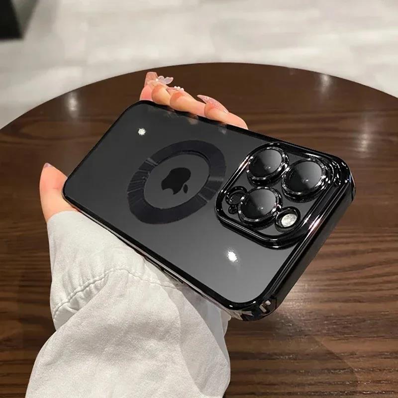 Funda protectora de lente completa chapada de lujo para IPhone, 15, 14, 13, 12, 11 Pro Max, XS Max, X, XR, 8, 7 Plus, SE , cubierta transparente antideslizante: Neopreno
