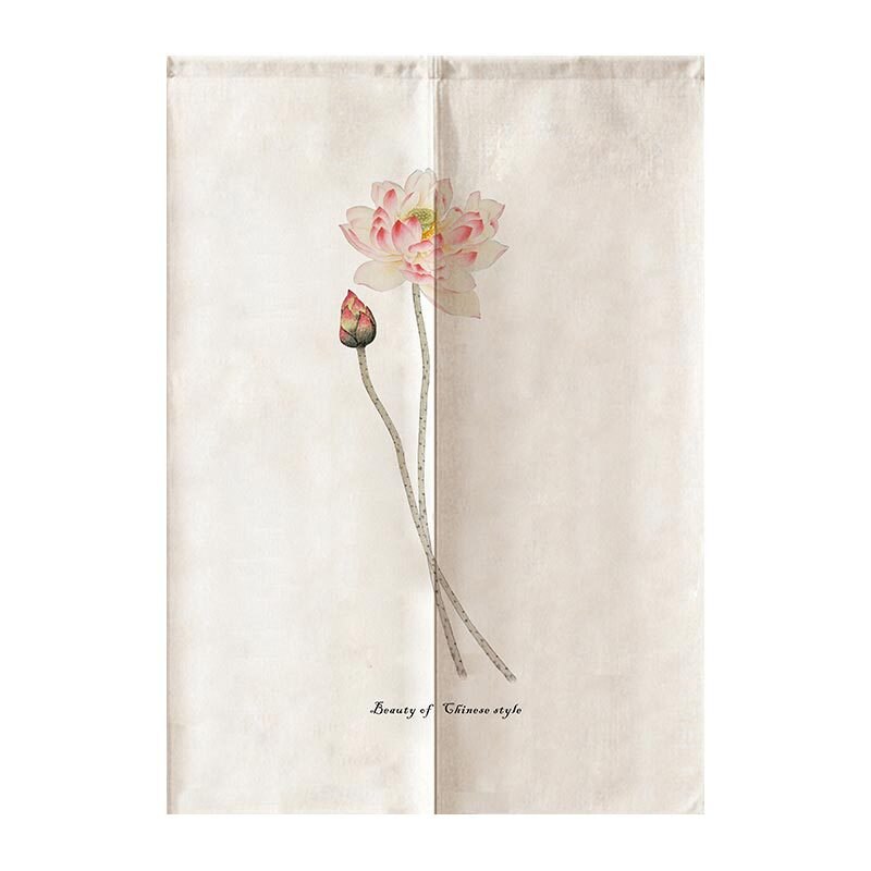 Rideau Feng Shui de porte en Lotus | rideau chinois de porte, salon Restaurant cuisine demi-rideau: 1 / 85x120cm