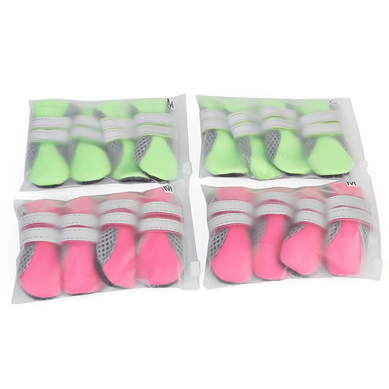 Chaussons imperméables et antidérapants 4 pièces | Pour l'extérieur, chaussons Anti taches chien chat, chaussons réfléchissants, chaussures avec semelle en caoutchouc, protection des pattes du Pet,