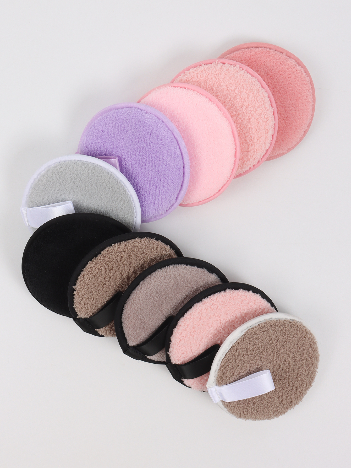 Random Slacker Paquete de 5-10-20 esponjas reutilizables para lavar la cara de doble cara, redondo. Maquillaje de base de doble uso seco y húmedo sin látex Cr