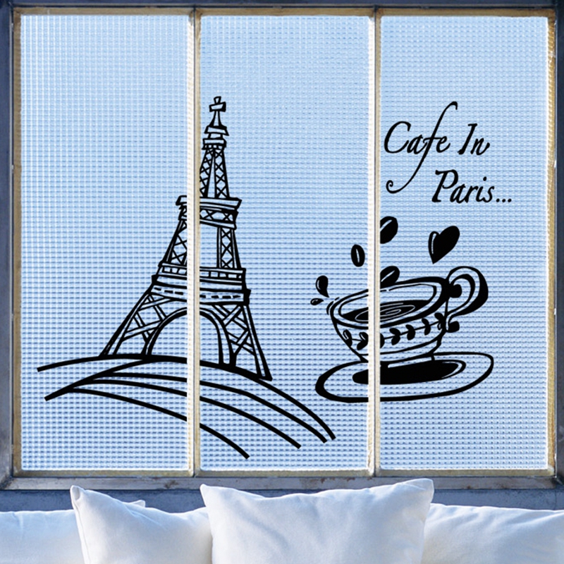 Coffee Shop Sticker Glass Decal Cafe Poster Vinyl Art Wall Decor Mural Break Milk Tea 1001