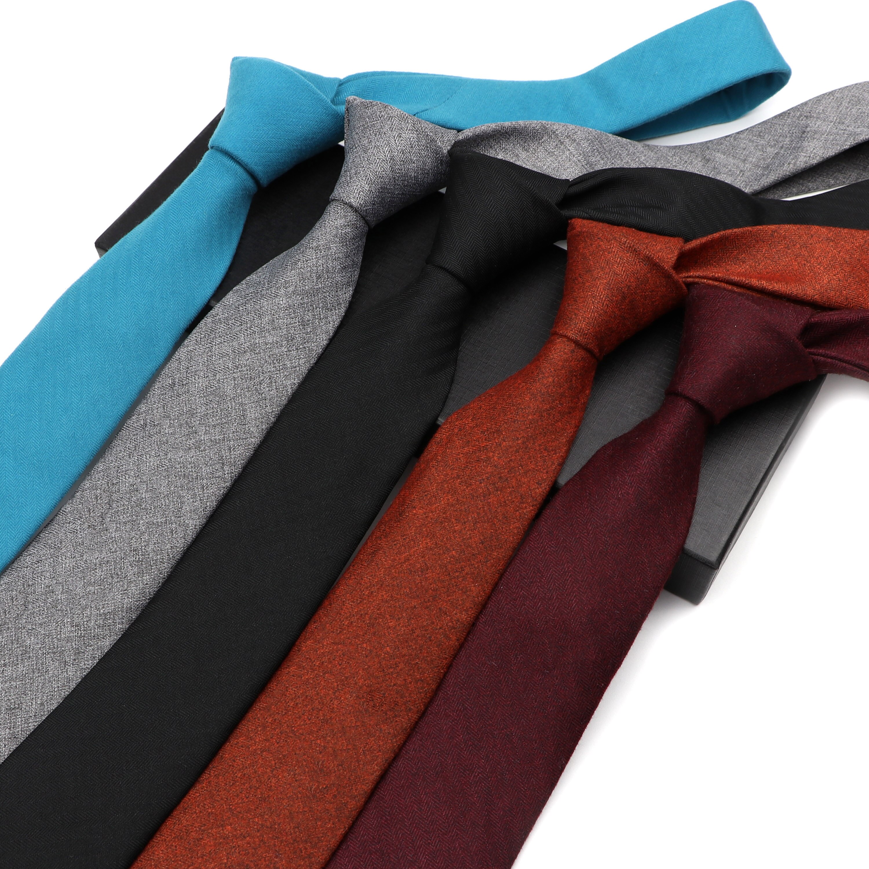Soft Mens Solid Colourful Neck Tie Wool Cotton Solid Skinny Ties Men Business Small Ties Cravat