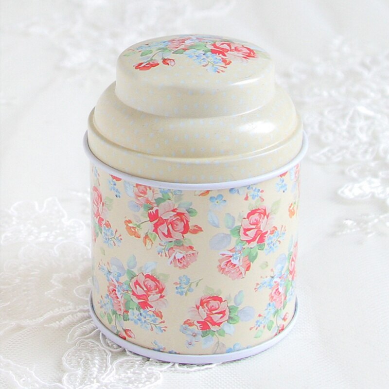 1PC 7.6x5.7cm Mini Candy Tin Boxes Small Metal Tin Can Floral Print Seal Pot Packaging Box Tea Container