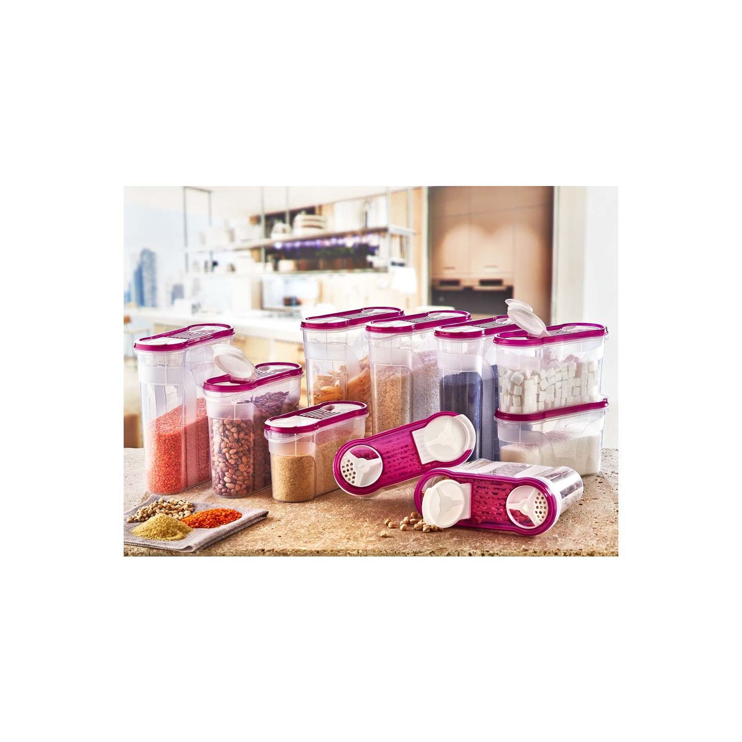 3 pc Storage Containers BPA Free Easy Lock Lids,for Kitchen Organization