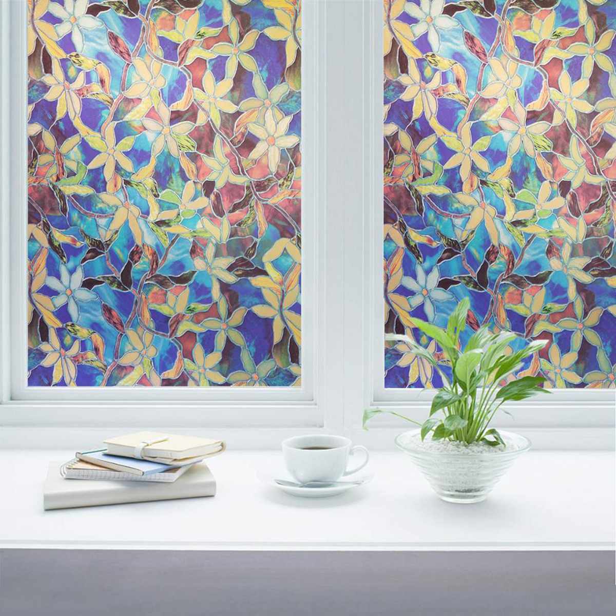 Amerikaanse Magnolia Kleur Elektrostatische Niet-klevende Window Film Transparant Glas Laminaat Opaque Privacy Sticker Bloem Stickers