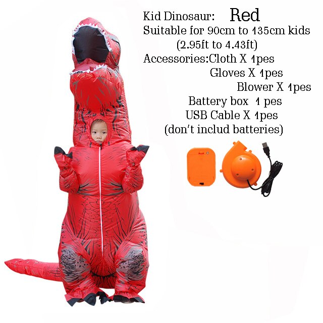 T-rex Dinosaure déguisement gonflable mascotte Deguisement Halloween Pour Animaux Cosplay Dinosaure: Kid Size9