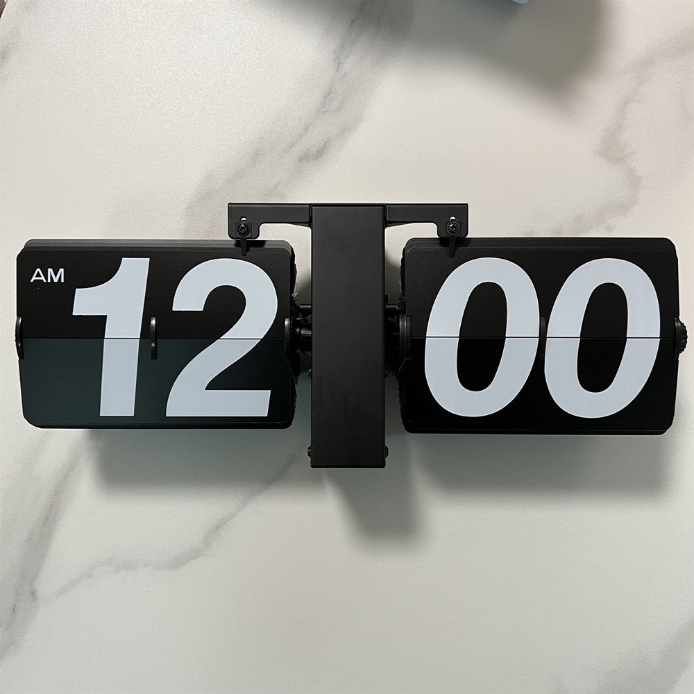 Duży Zegar Klapkowy klasyczny Zegary Biurkowe retro Zegary Klapkowe - Zasilane Bateriami Wewnętrznie Obsługiwane Zegary Klapkowe Dekoracja Domu i Biura: SZARY