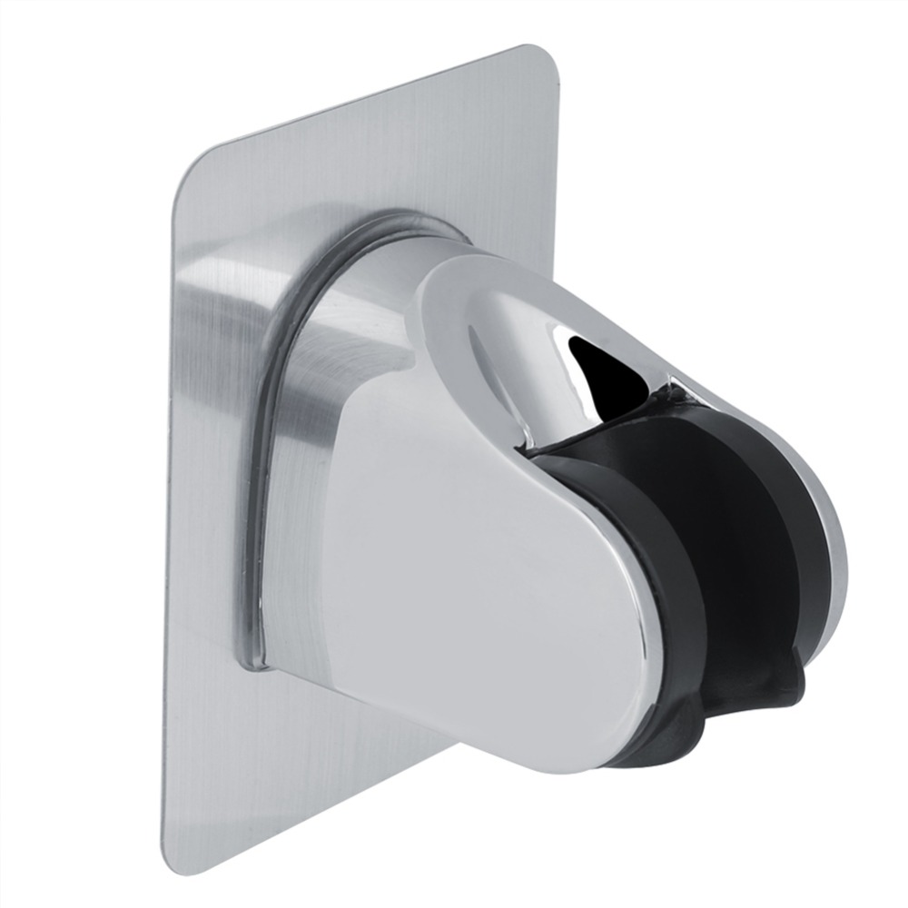 Free adjustable chrome self-adhesive shower head bracket base bathroom punch