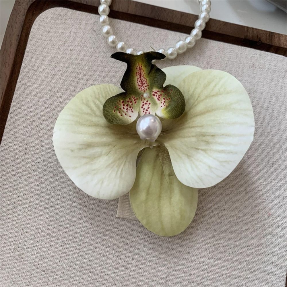 Pince à cheveux fleur rose, coiffure orchidée, épingle à cheveux, ornement, barrettes latérales, bohème, patients, accessoires pour cheveux: green