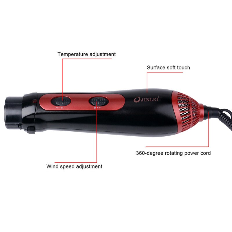 Rizador eléctrico de pelo 3 en 1, cepillo para rizar el pelo, concentrador, secador de pelo, cepillo multifuncional para brazo