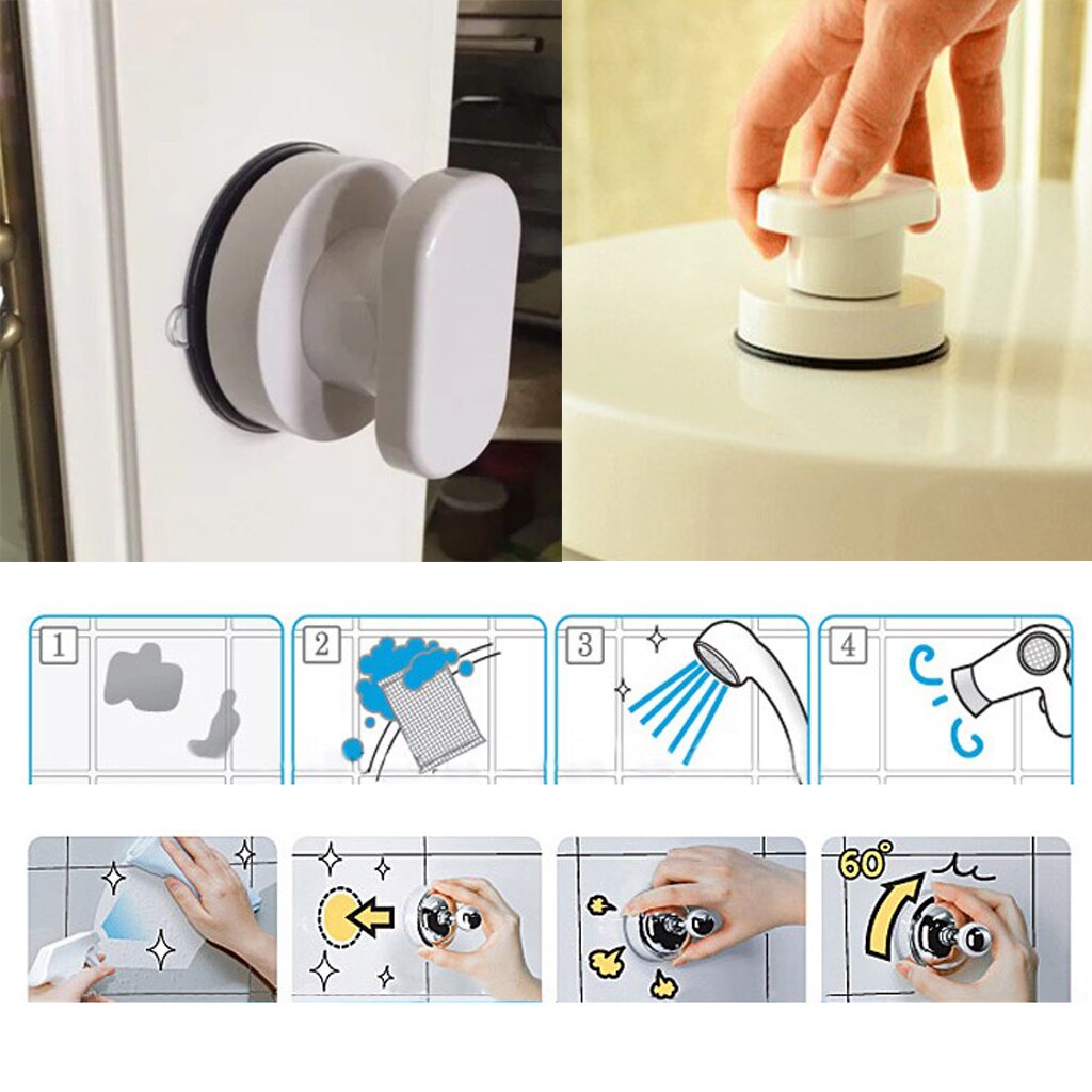 Sucker Handle Door Fridge Drawer Suction Cup Bathroom Door Pulls Glass Door Pull Adsorbent Handle for Exterior Interior