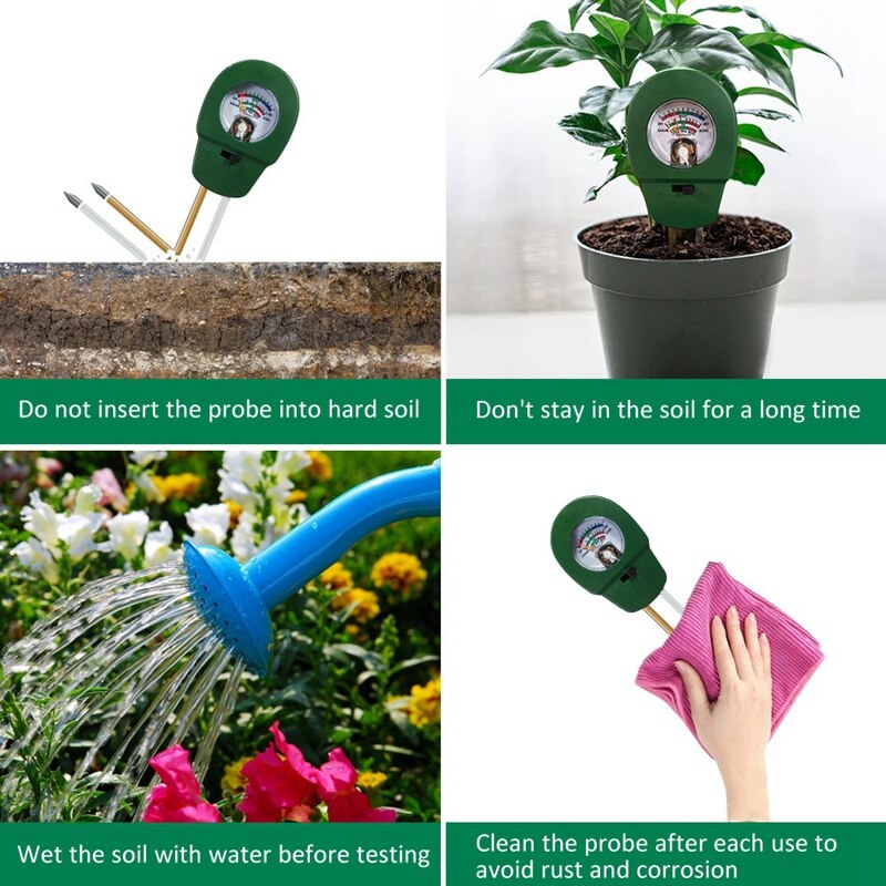 Soil PH Meter,3-In-1 Soil Moisture,Fertility,PH Tester,Gardening Tool For Plant Care,Garden,Farm,Lawn