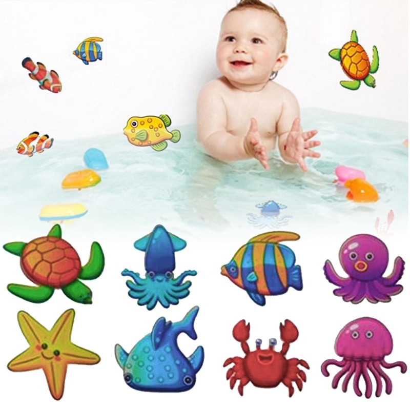 10 stk anti-slip badekar klistermærker baby shower vandtæt klistermærke havfisk skridsikker klæbende badeværelse indretningsværktøj til børnebørn