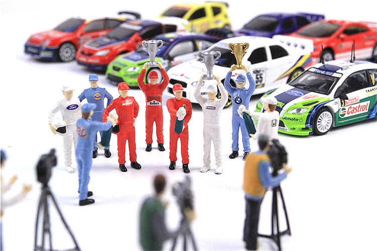 1:64 schaal harsmodel racebaan karakter scène racecoureur scène lay-out model zandtafel model