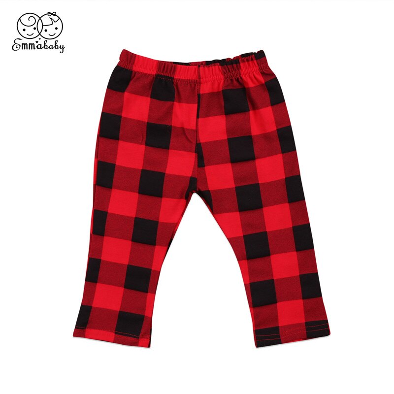 Baby pojke flicka unisex jul röda rutiga byxor 0-3y nyfödda spädbarn småbarn vår höst festival casual bomullsbyxor