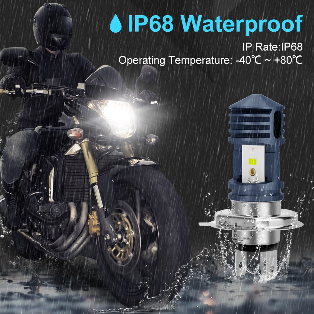 Bombillas LED H4 BA20D P15D para faro delantero de motocicleta, luz de carretera Hi/Lo, superbrillante, H4, accesorios para faro delantero de Moto y Scooter, novedad