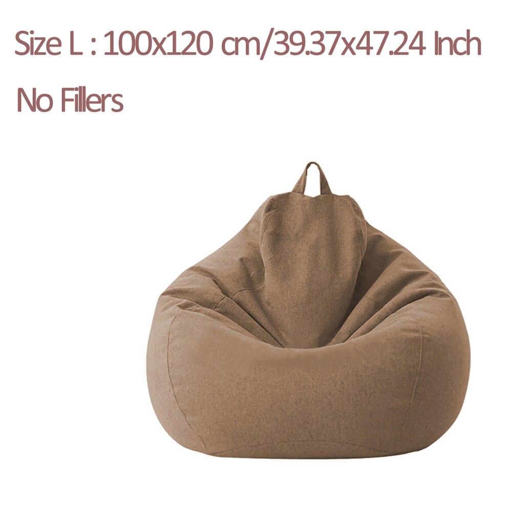 Sitzsack Sofa Stuhl keine füllstoff Tuch stuhl liege sitz sitzsack kissen Große Sitzsack Gefüllte Lagerung für freundlicher Erwachsene 70*80cm: L Braun