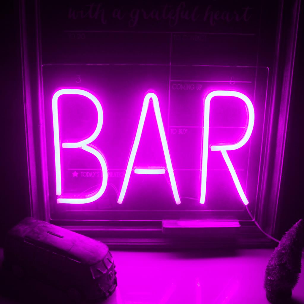 Ineonlife Led Bar Neon Borden Licht Voor Bar Brief Neon Brief Muur Opknoping Verlichting Usb Of Batterij Aangedreven Party Club room Decor: Pink