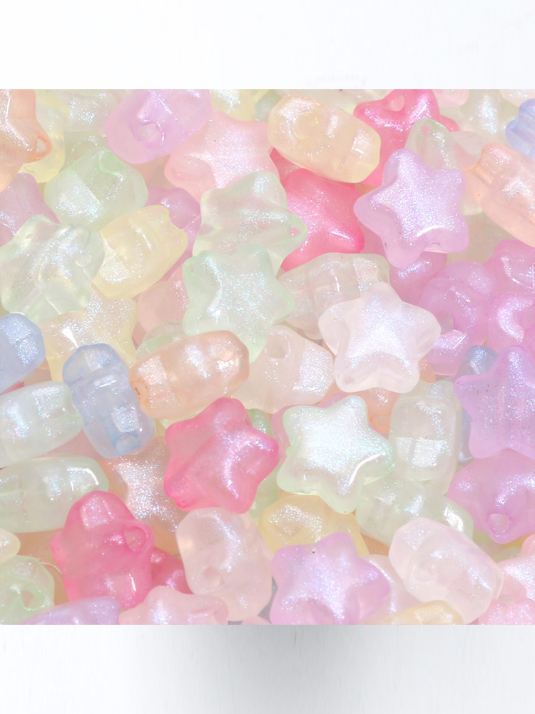 50pcs 10mm Mermaid Color Shiny Star Beads Acrylic Loose Spacer Beads For Jewelry Making Diy Charms Bracelet Necklace Earrings: Red