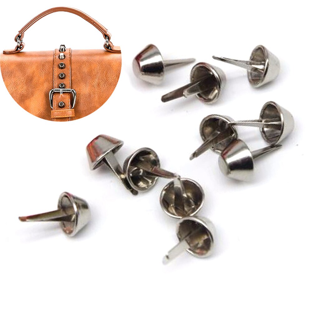12mm 100 Uds remaches bolsa tachuelas perforadas para bolso Punk Rock Artesanía de metal monedero pies remaches bolsa DIY accesorios al por mayor