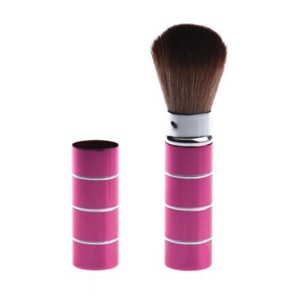 1PC Retractable Blush Makeup Brush Aluminum Handle Eyeshadow Foundation Facial Brushes Makeup Cosmetic Tools: Pink