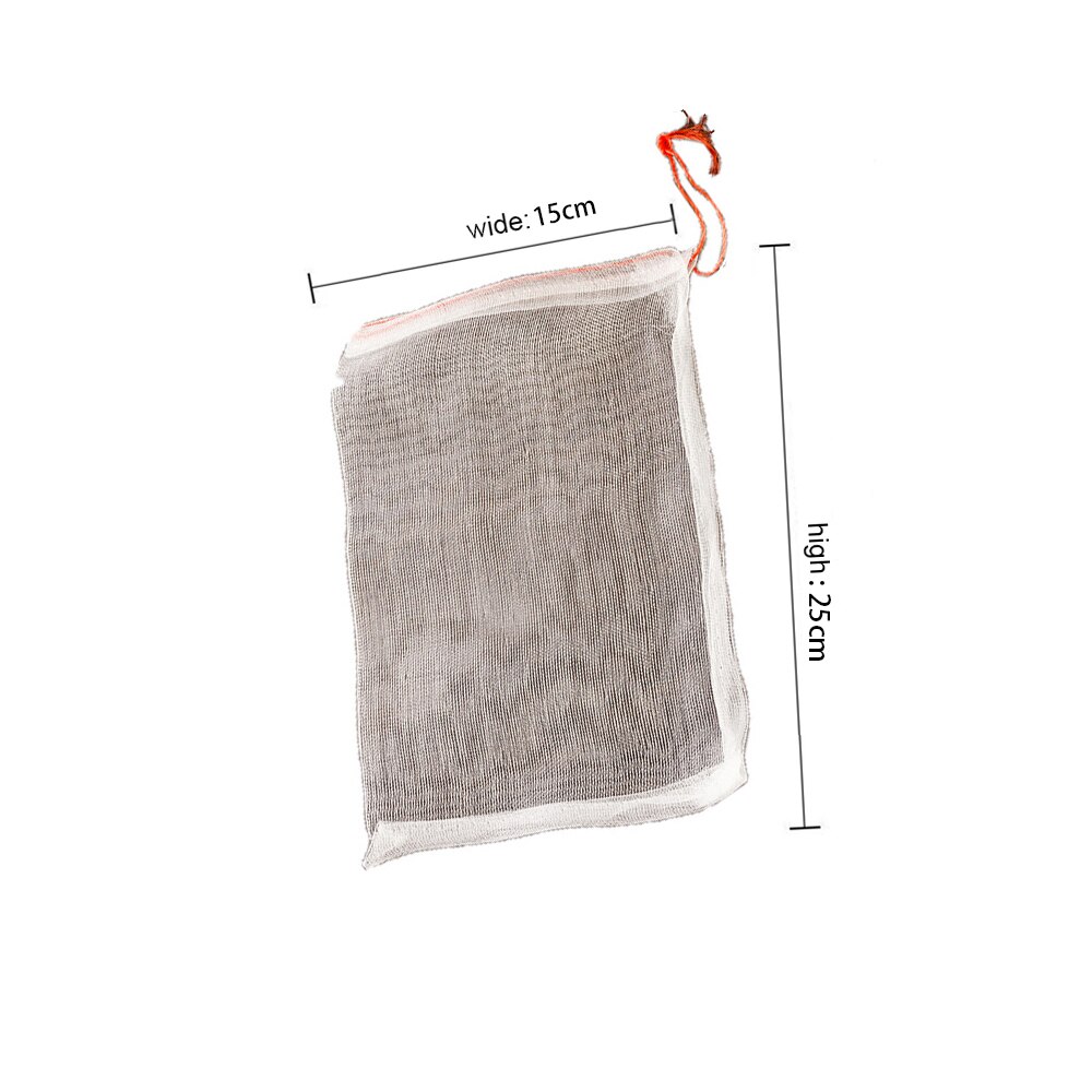 Netting Bags Nylon Net Barrier Bag With Drawstring For Protecting Plant Reusable Soaking Mesh Bag: 25x15cm