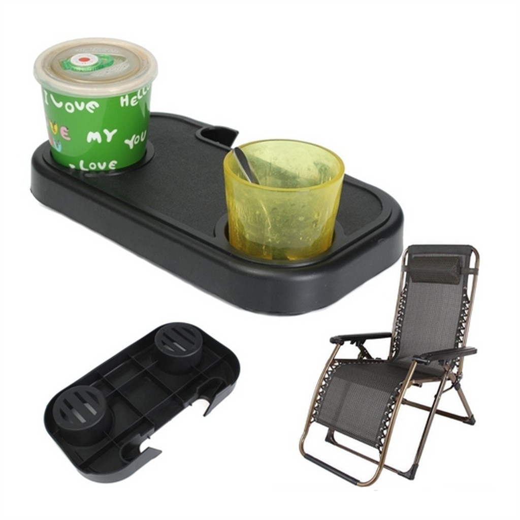 Sammenklappelig camping picnic udendørs havestol sidebakke kopholder til drink praktisk praktisk bærbar #g3