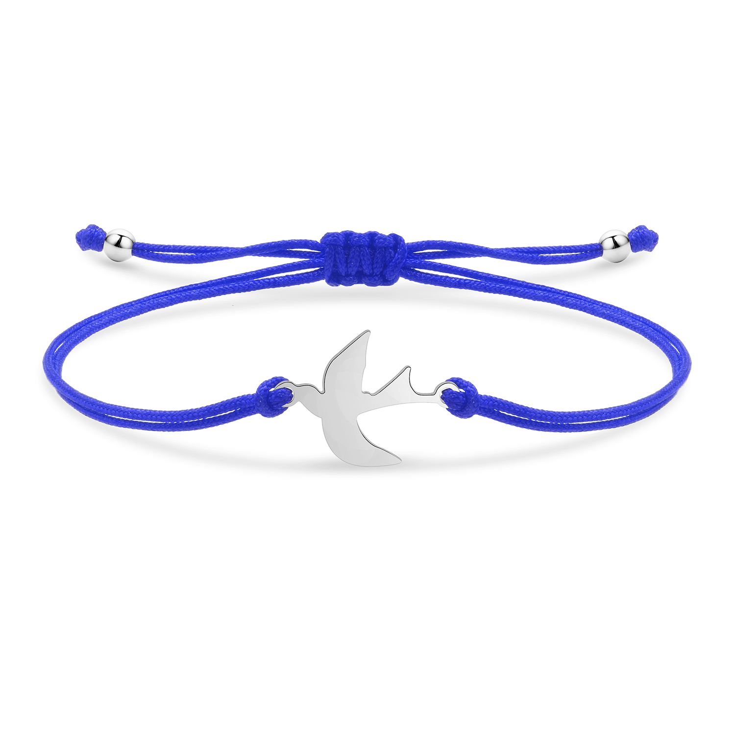 Roestvrijstalen Mooie Zwaluw Bedelarmband Vrouwen Wilde Dieren Rood Roze Blauw Grijs Groen Paars String Handgemaakte Sieraden Cadeau: Silver Plated