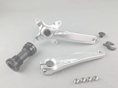 Aluminium fiets crank tandwiel mountainbike trapas crank gegroefde schijf mtb 104 bcd fiets onderdeel voor xt  m610 m590: Wit