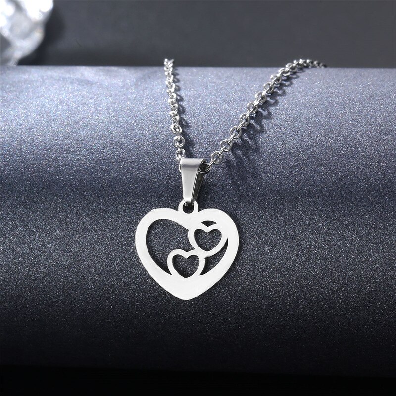 Stainless Steel Necklace For Women Men Silver Color Dreamcatcher Pendant Simple Cute Cat Elephant Necklace Jewelry: NC21Y0364