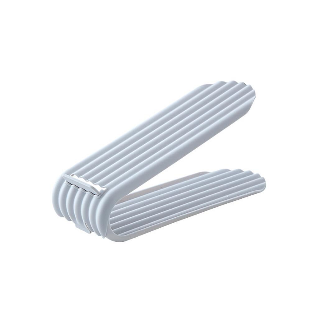 Foldable Multi-layer Storage Shoe Rack Shoe Organizer Double Shoebox Rack Adjustable Space Saving Range Shoe Storage Shelf: Gray Color