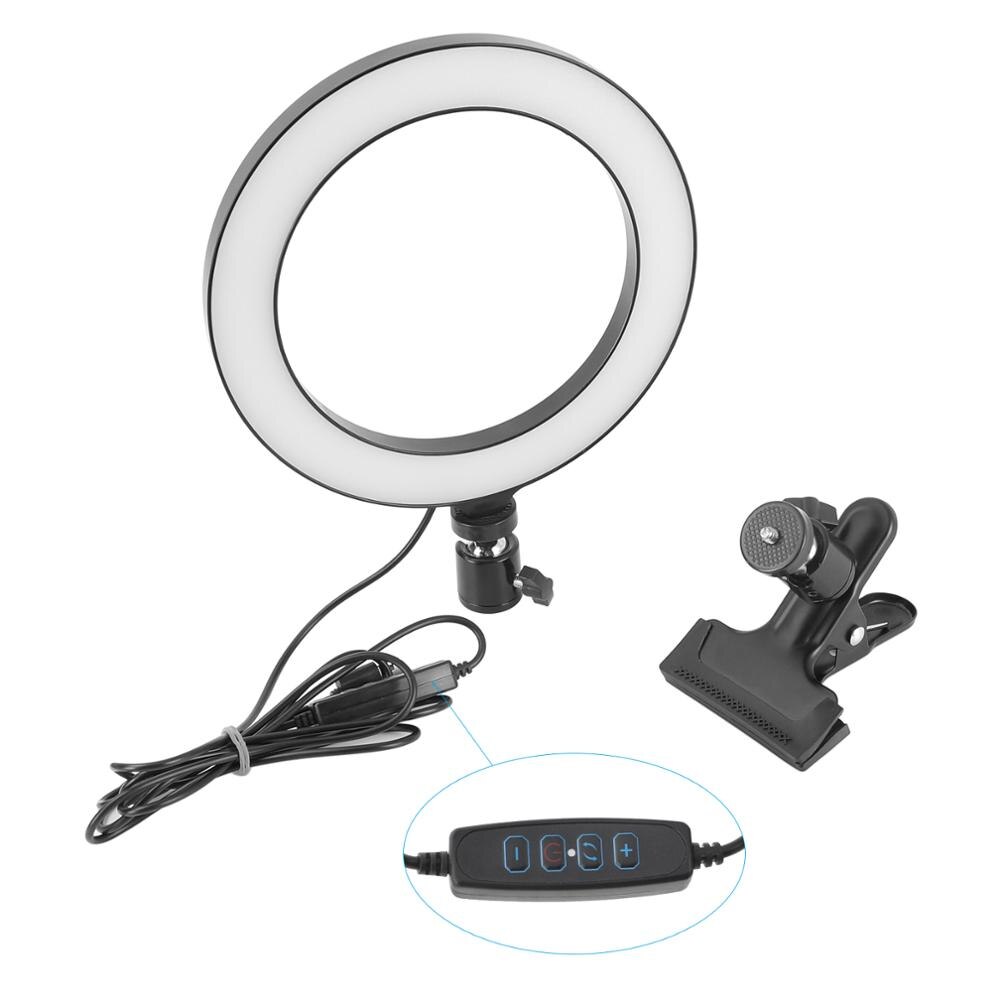 HDRiG 8 Inch LED Ring Light Clip Clamp Holder Mount with Universal Metal Standard Ball Head for Camera Flash Photography
