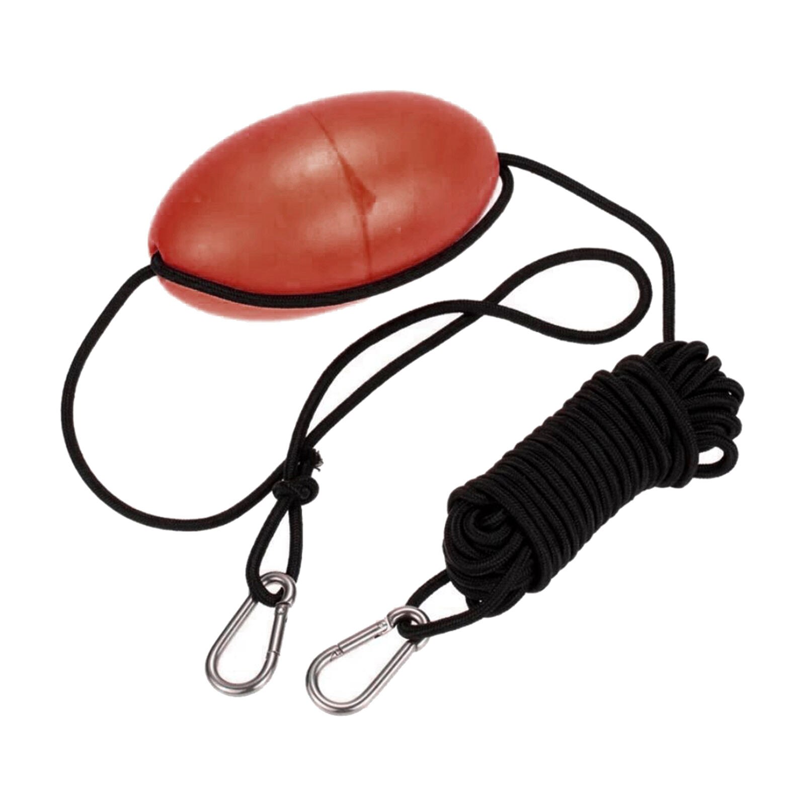 Kayak Anchor Tow Rope Boat Yatch Thow Line with EVA Float Buoy 9.1m / 30ft Long Nylon Rope Stainless Steel Clips