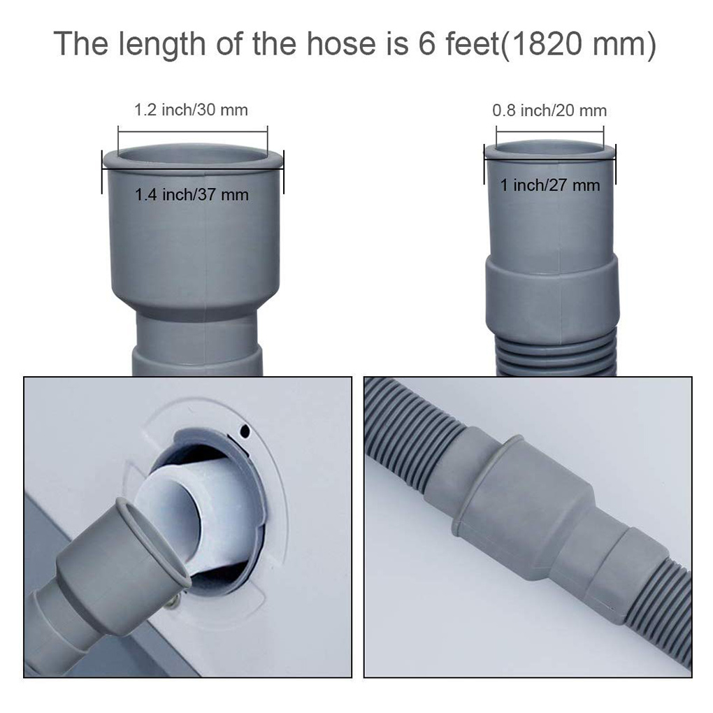 2 Pieces Washing Machine Dishwasher Drain Waste Hose Waste Water Outlet Expel Soft Tube Stretchable