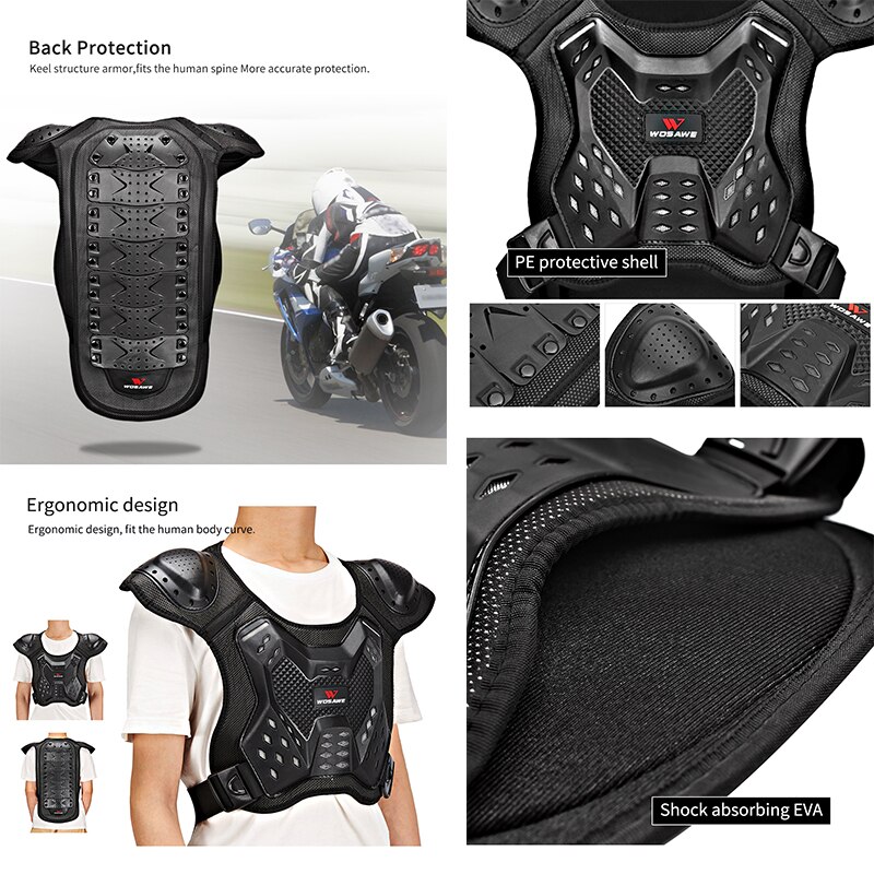 WOSAWE zbroja motocyklowa motocross skrzynia tylna ochraniacz kolan kamizelka motocyklowa obudowa ochronna straż MX pancerz