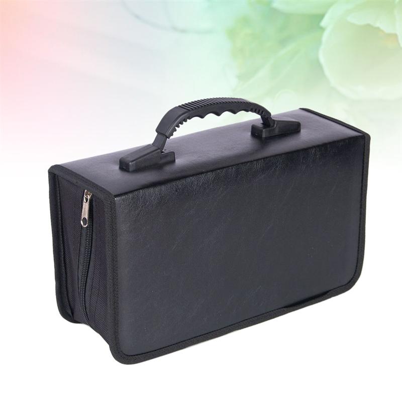 Cd förvaringsväska cd skyddsväska dvd skyddsväska förvaringsväska svart  (128 st kapacitet)