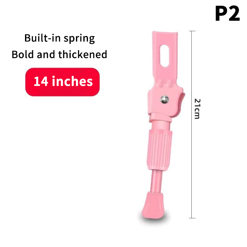 Betrouwbare kinderfietsstandaard, zware zijmontage voor 12 14 16 18 20 inch wielen: Roze